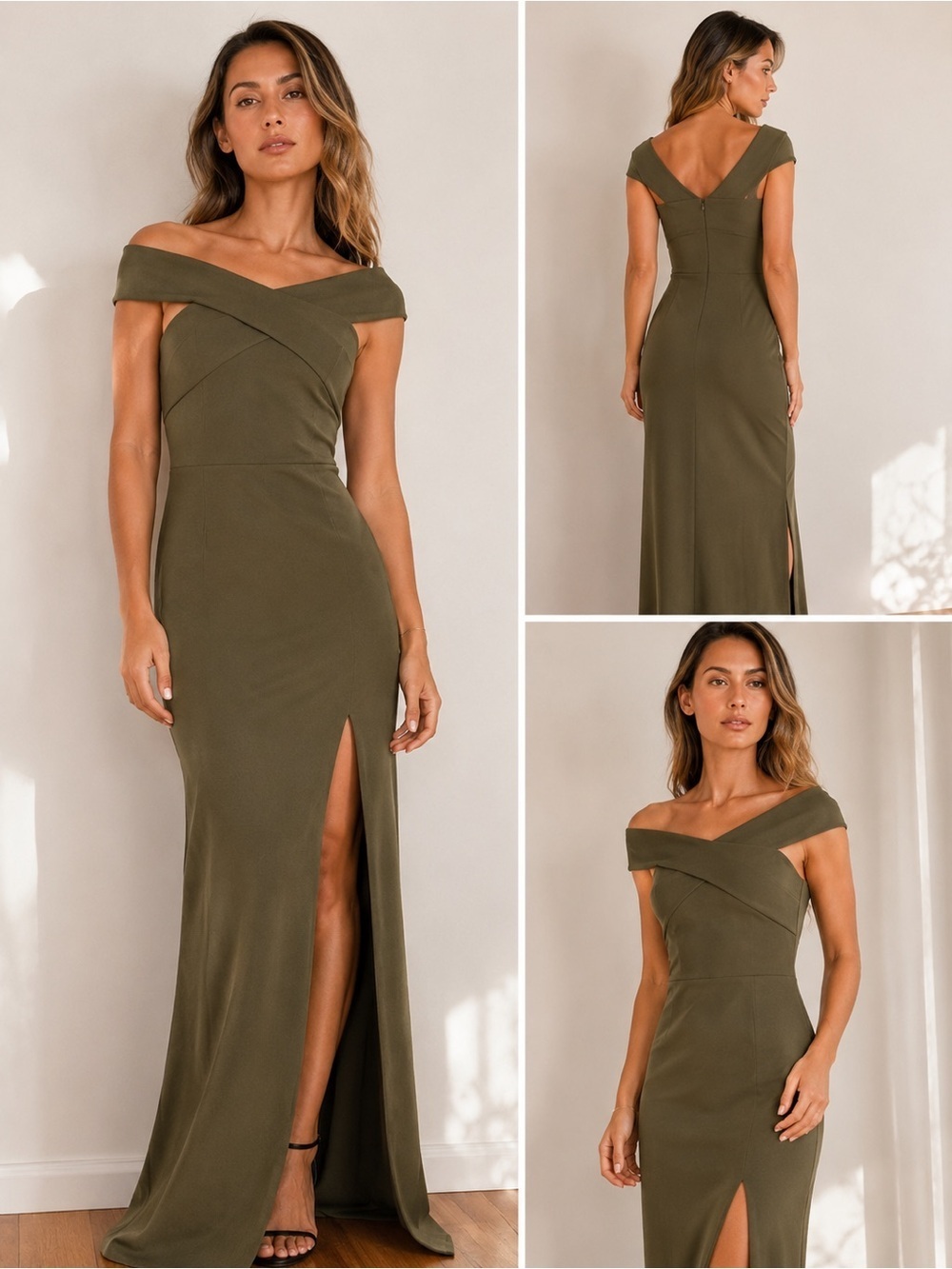AX Paris Women's Off The Shoulder Side Split Maxi Dress 14